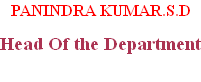 PANINDRA KUMAR.S.D Head Of the Department